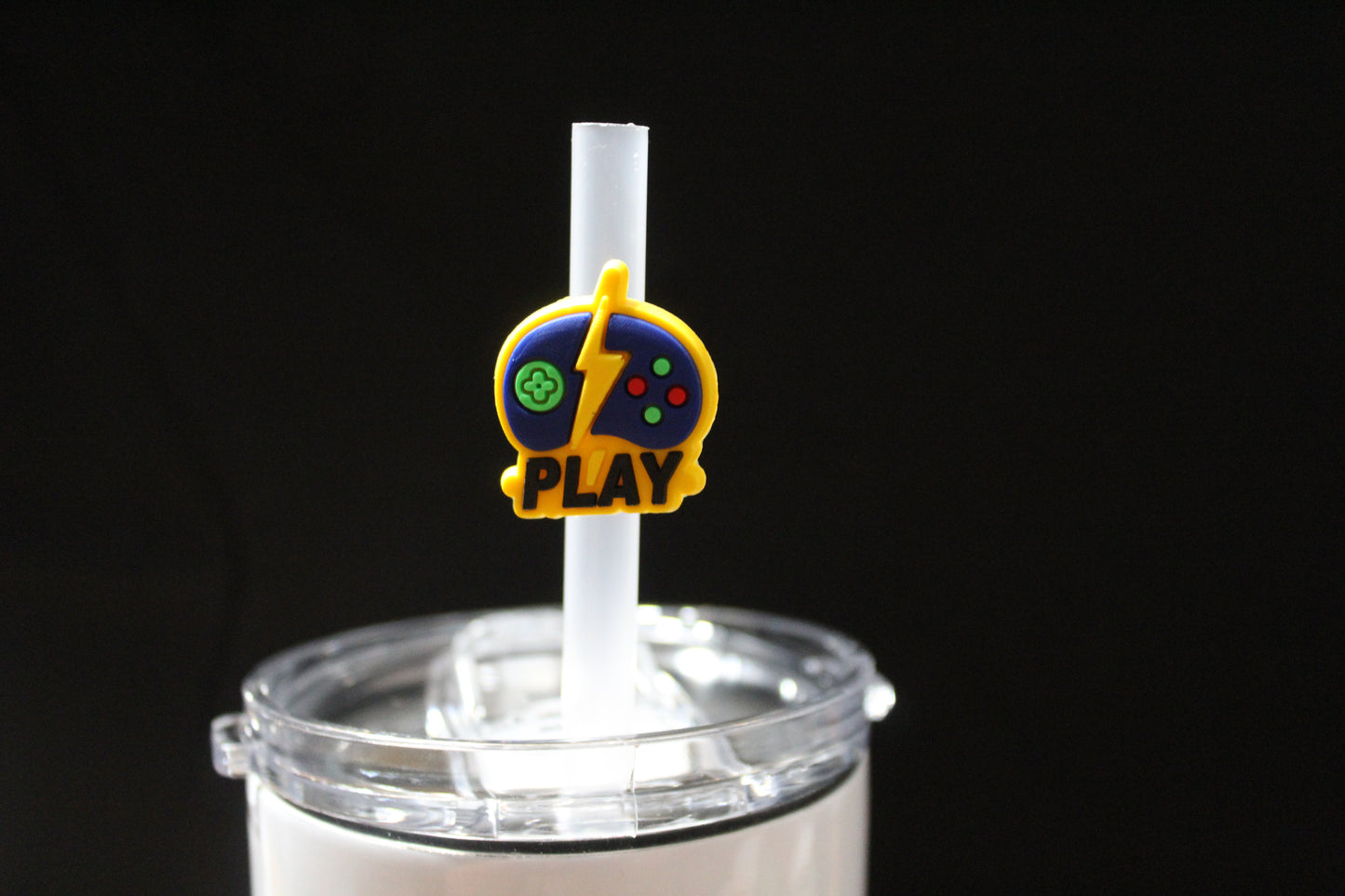 "Play" Straw Charm