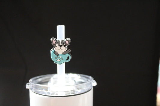 Teacup Puppy Straw Charm