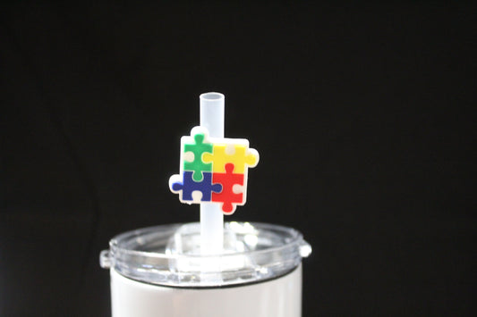 Autism Awareness Straw Charm