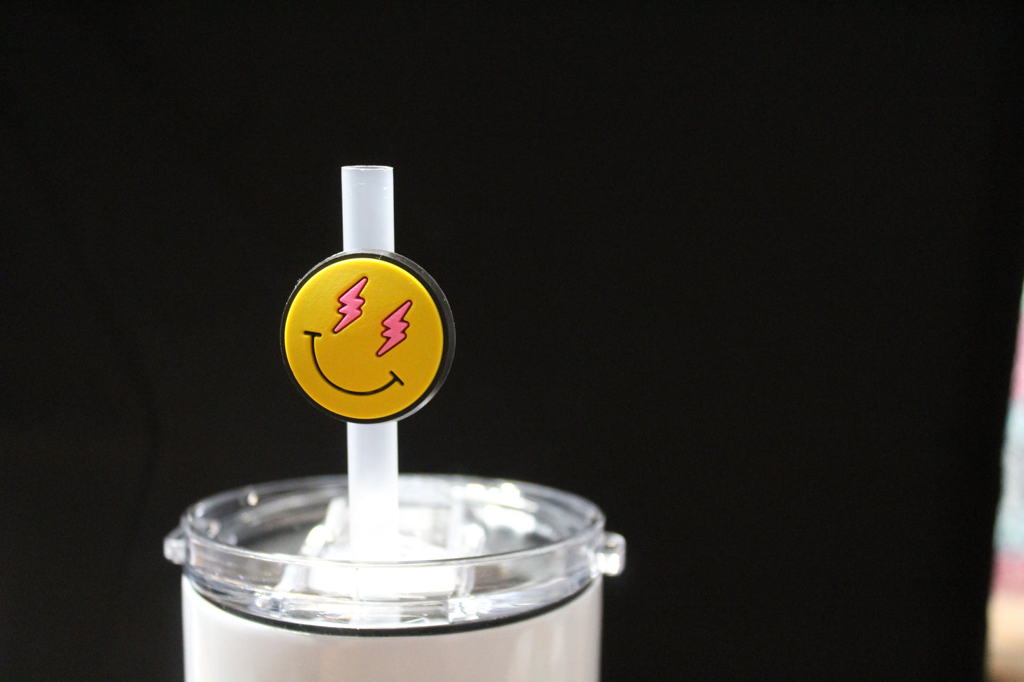Smiley Face Straw Charm