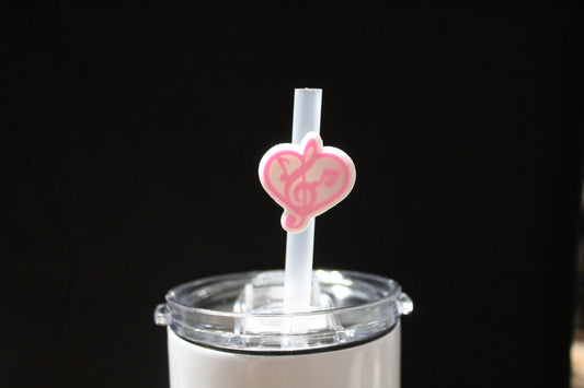 Music Heart Straw Charm