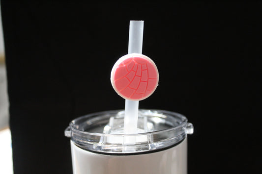 Pink Volleyball Straw Charm