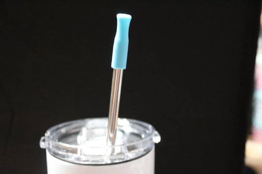 Baby Blue - Silicone Straw Top Covers
