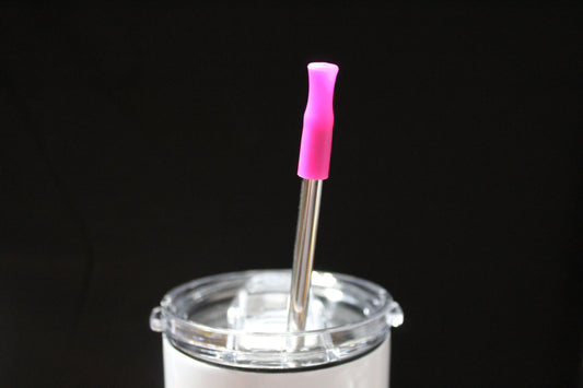 Pink - Silicone Straw Top Covers