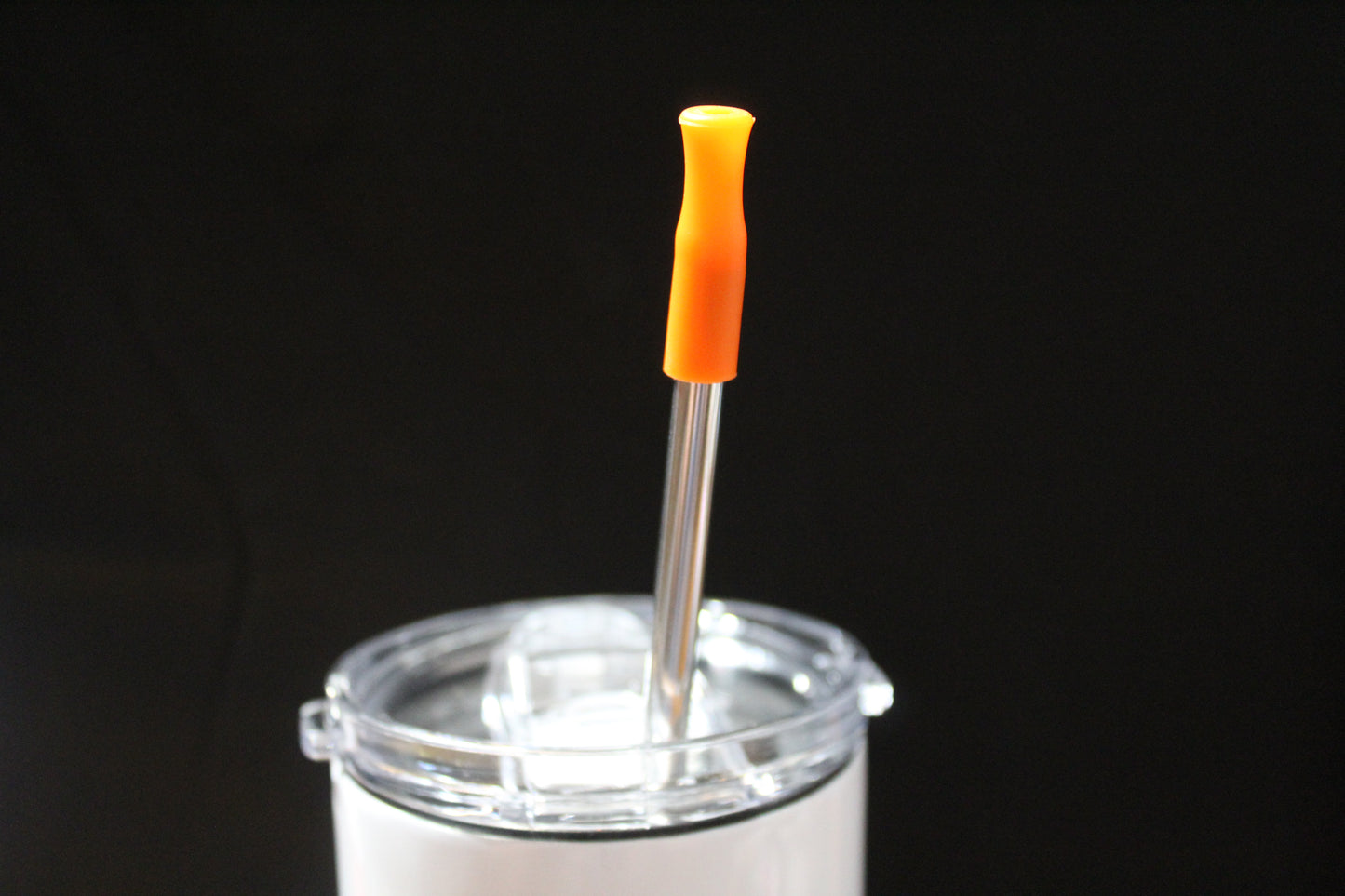 Orange - Silicone Straw Top Covers