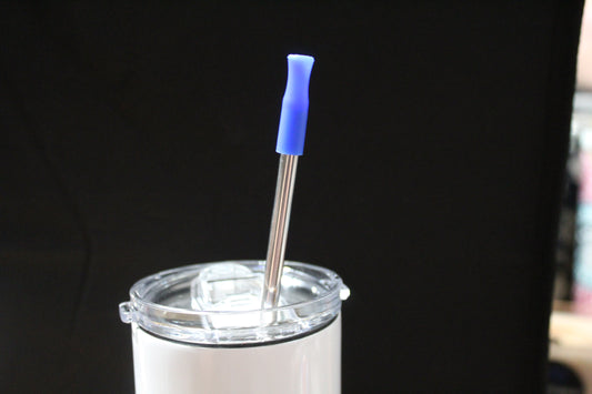 Blue - Silicone Straw Top Covers