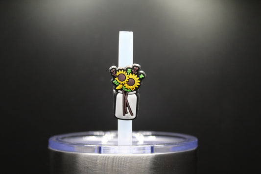 Sunflower Vase Straw Charm