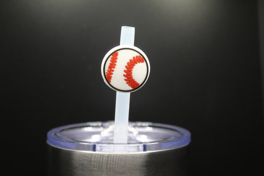 Baseball Straw Charm