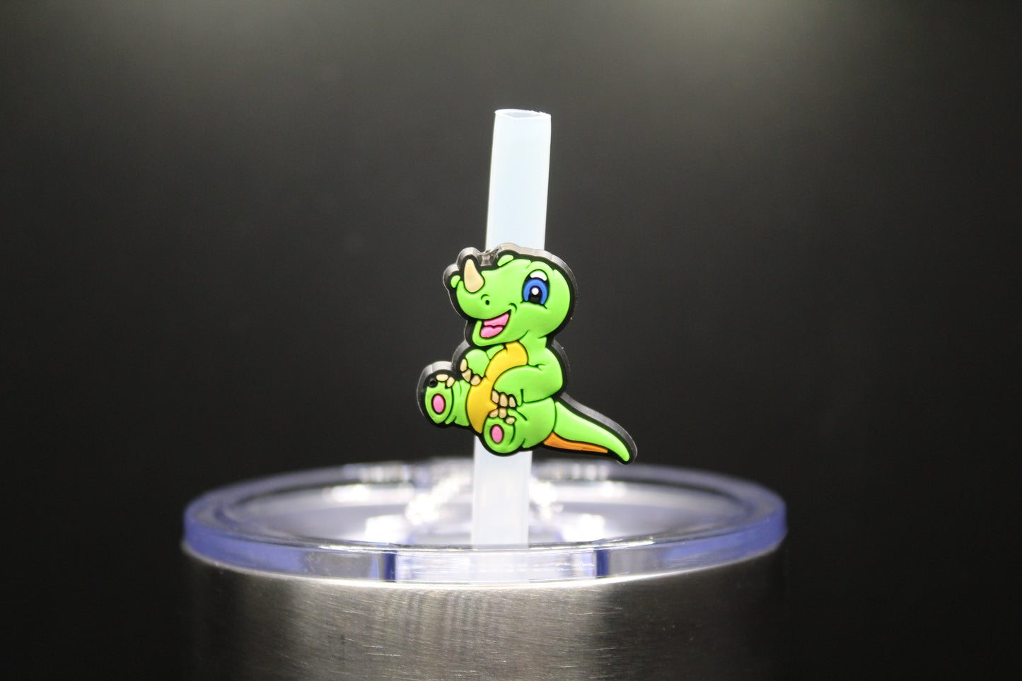 Happy Dino Straw Charm