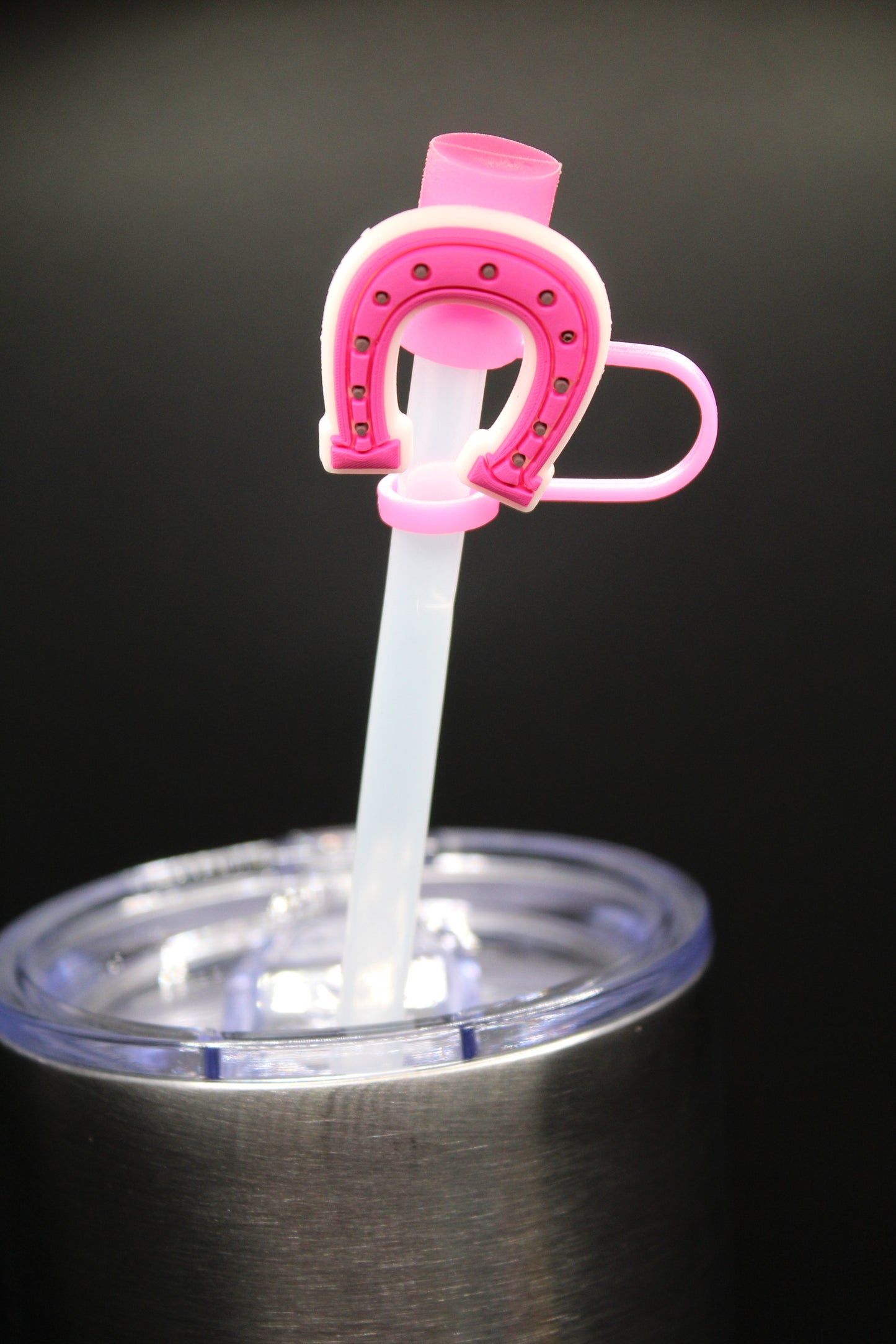 Pink Horseshoe Straw Cap