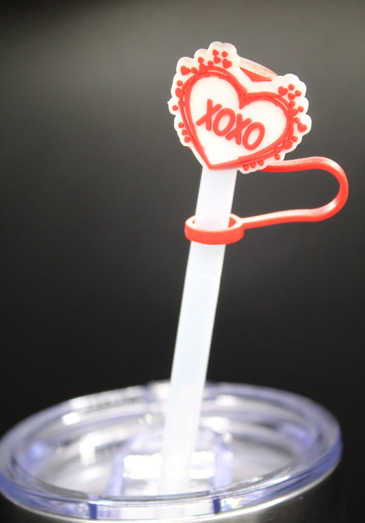 "XOXO" Heart Straw Cap