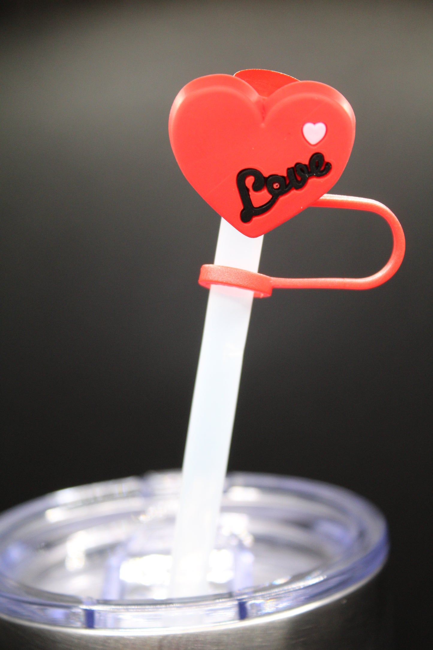 "LOVE" Heart Straw Cap